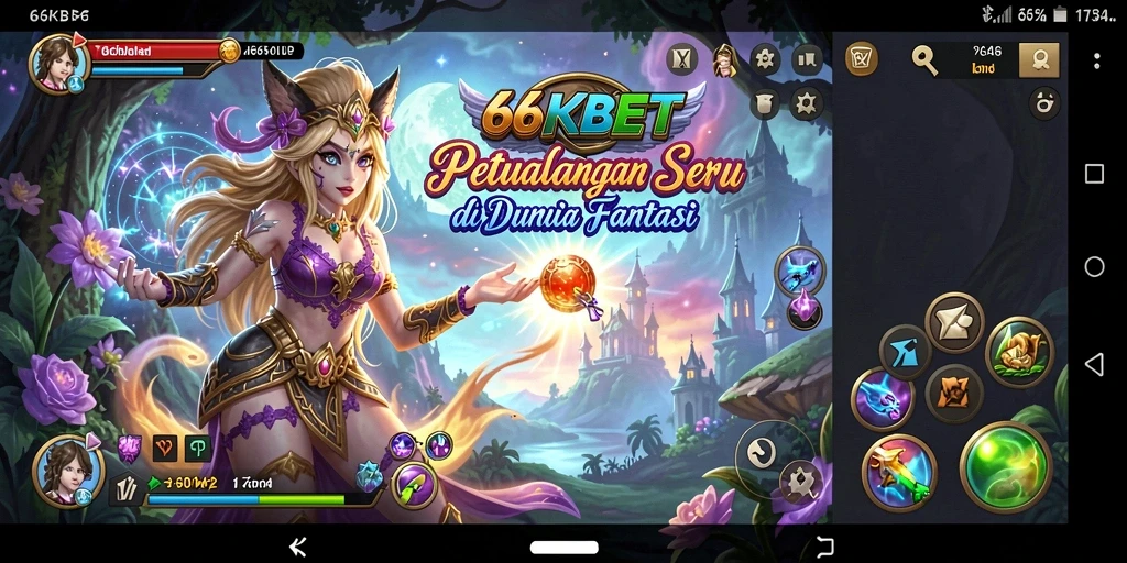 Tampilan gameplay seru di 66KBET dengan karakter dan dunia yang memukau.
