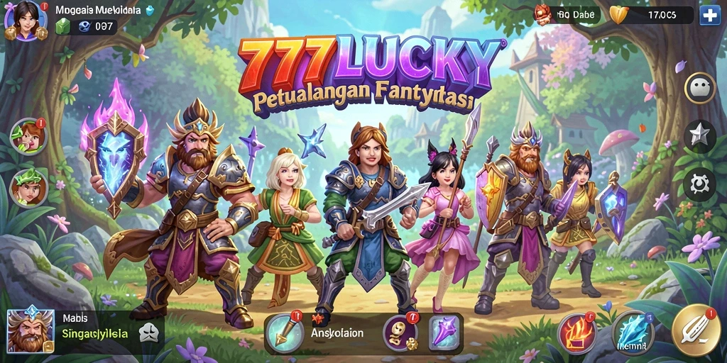 Tangkapan layar menampilkan aksi menarik dalam game RPG 777LUCKY.