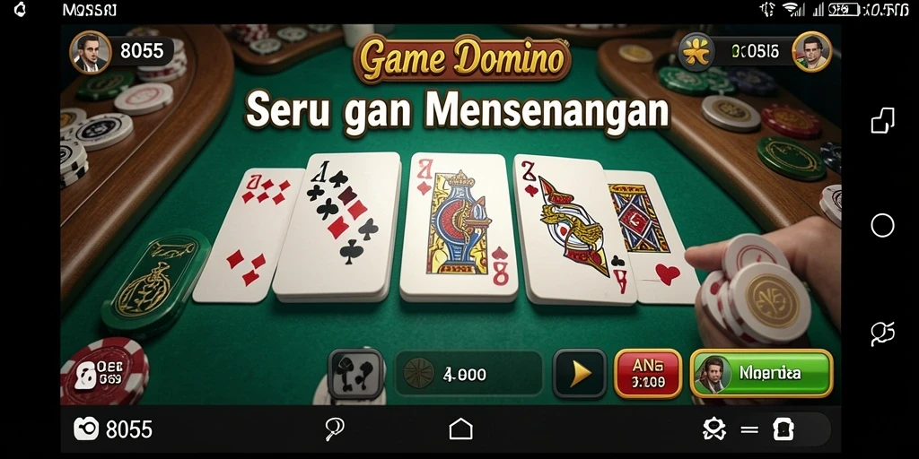 Screenshot gameplay 8055 menampilkan keseruan permainan Domino.