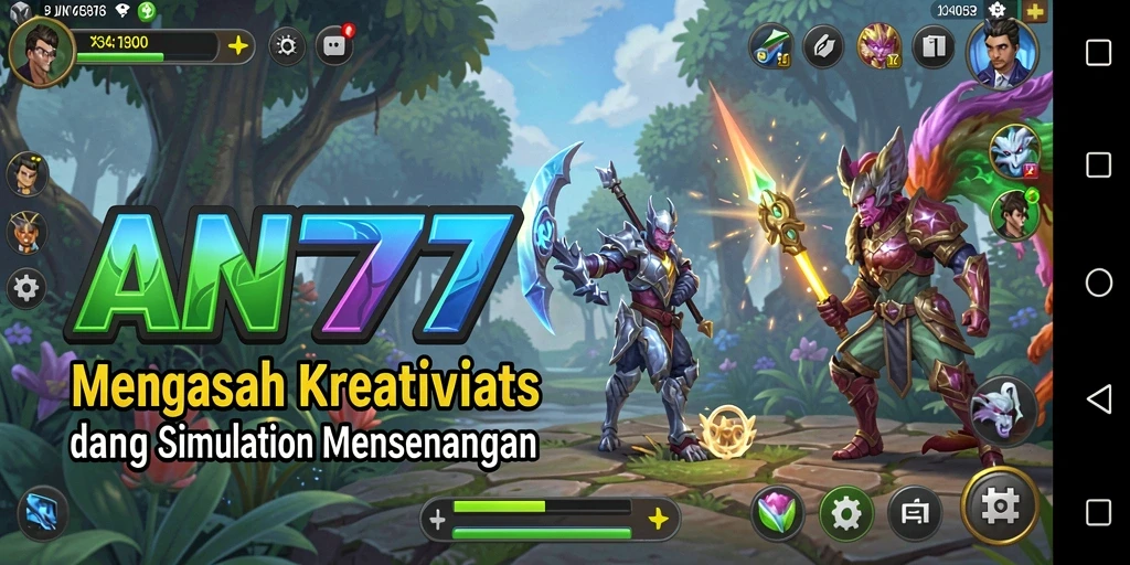 Tangkapan layar AN777 menunjukkan gameplay simulation yang menarik dan interaktif.
