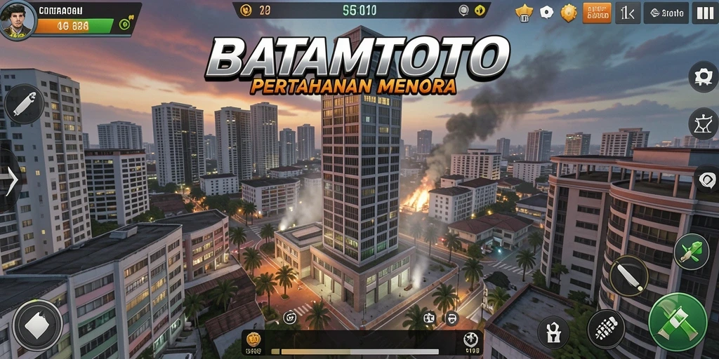 Screenshot gameplay menegangkan dari BATAMTOTO di Tower Defense.