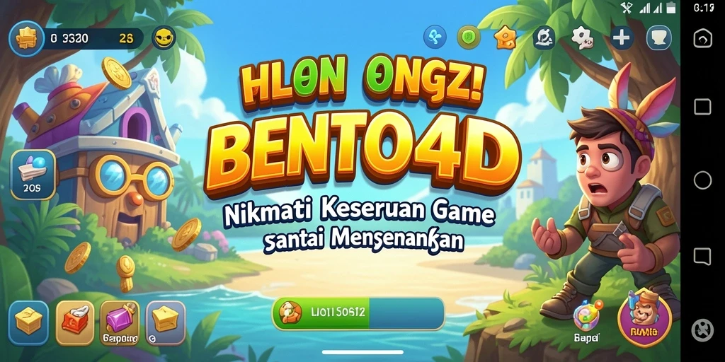 Tangkapan layar BENTO4D menunjukkan gameplay yang ceria dan interaktif.