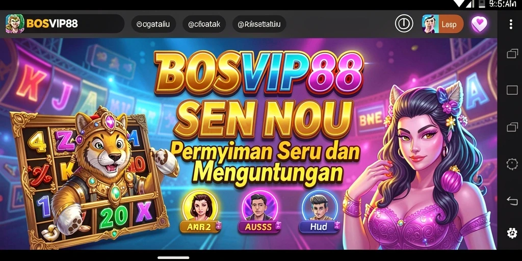 Screenshot gameplay BOSVIP88 yang menampilkan keseruan permainan Slot.