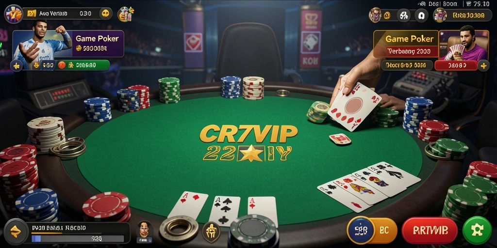 Tampilan menakjubkan dari gameplay Poker di CR7VIP yang seru.