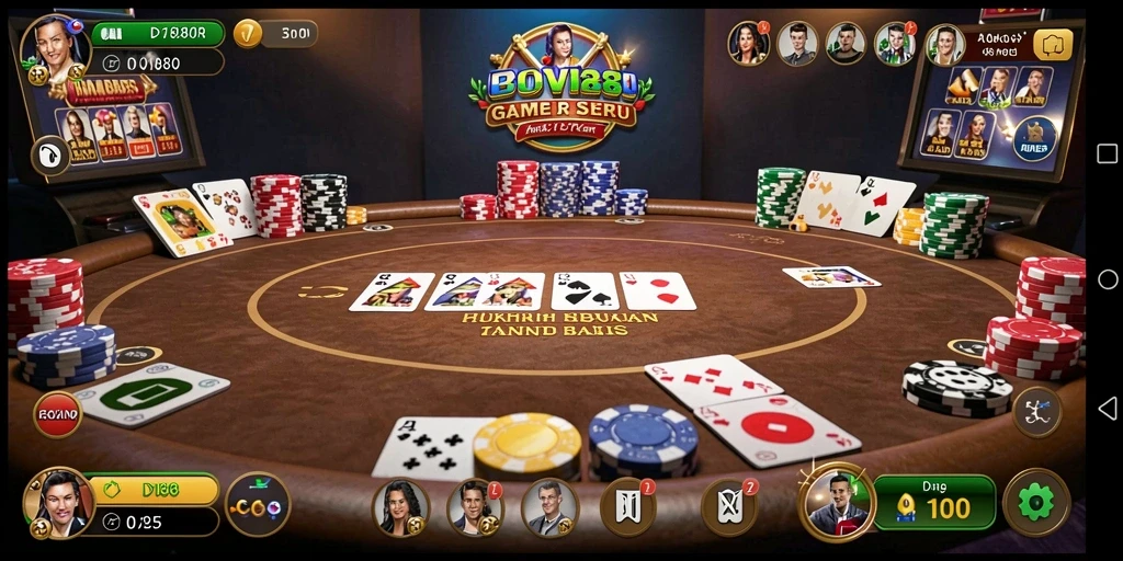 Screenshot gameplay DV188 menampilkan aksi seru bermain Poker.