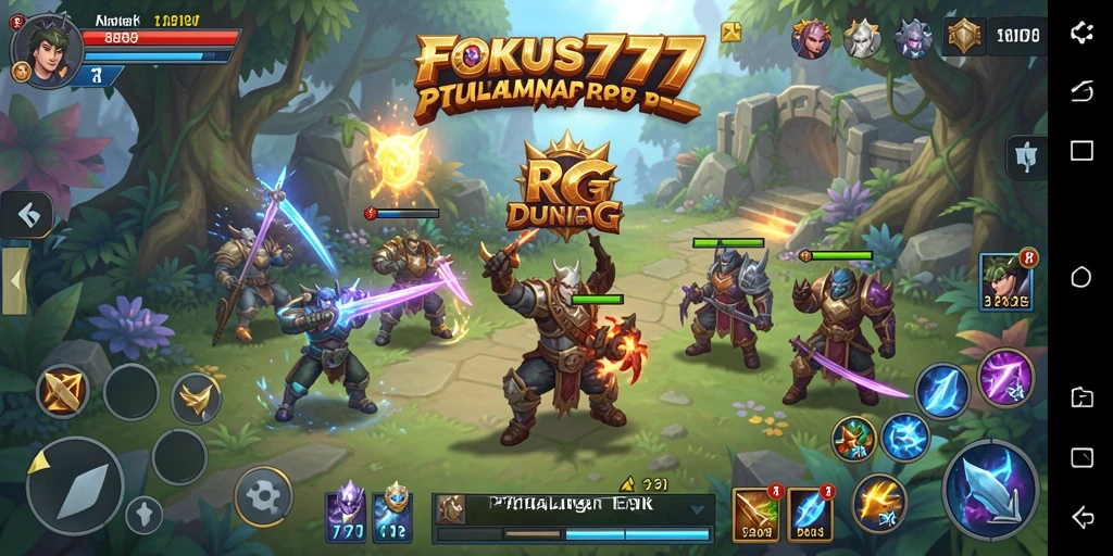 Tangkapan layar menunjukkan aksi pertarungan seru dalam FOKUS777.