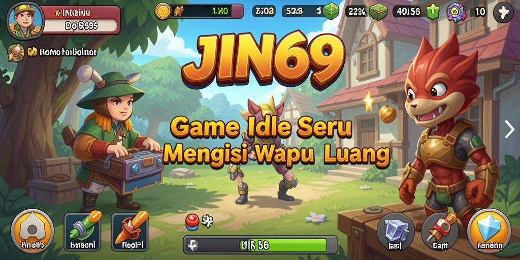 Tampilan gameplay seru dan karakter unik di JIN69