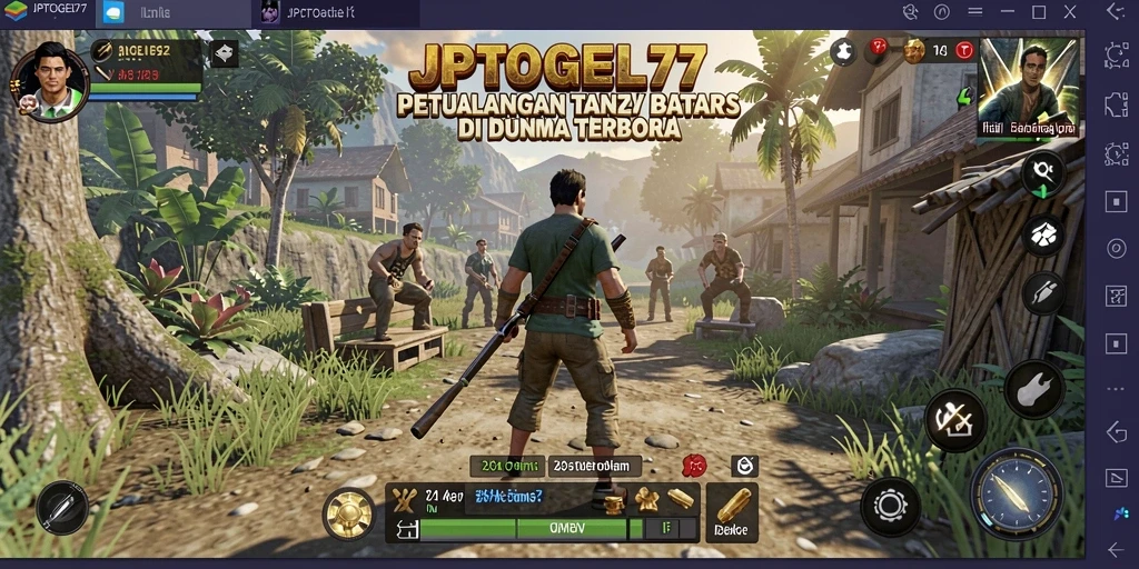 Tangkapan layar gameplay JPTOGEL77 di dunia terbuka yang luas.