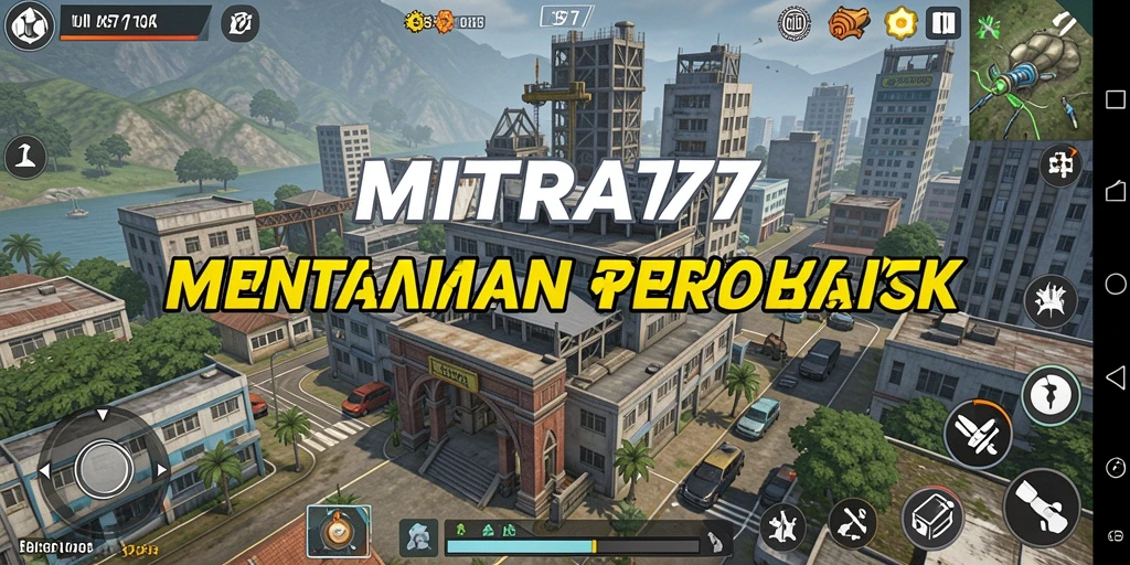 Tampilan gameplay menegangkan dalam MITRA77 dengan aksi Tower Defense.
