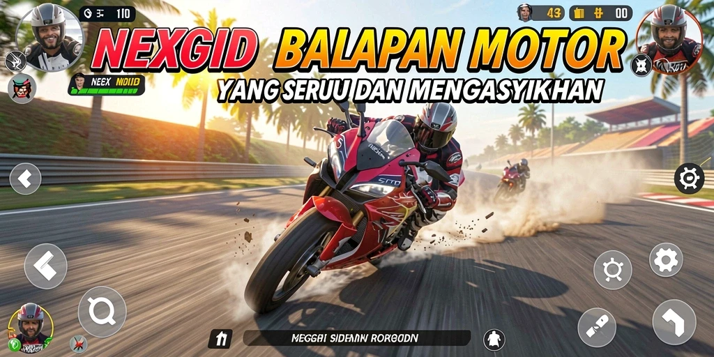 Tampilan gameplay seru dalam balapan motor NEXGID.
