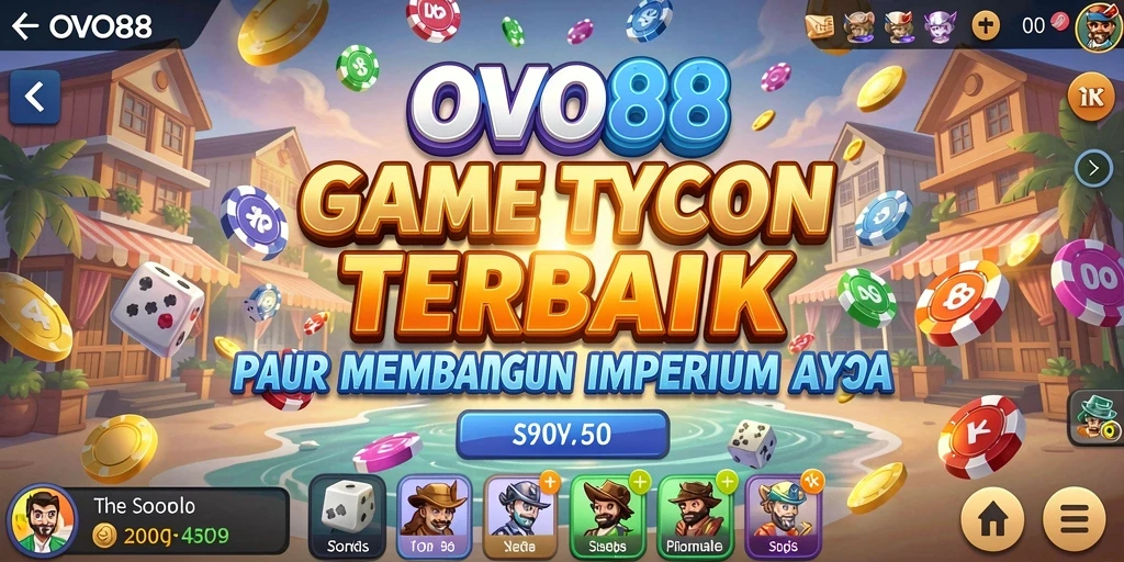 Screenshot OVO88 menampilkan aksi seru dan strategi dalam membangun bisnis Tycoon.