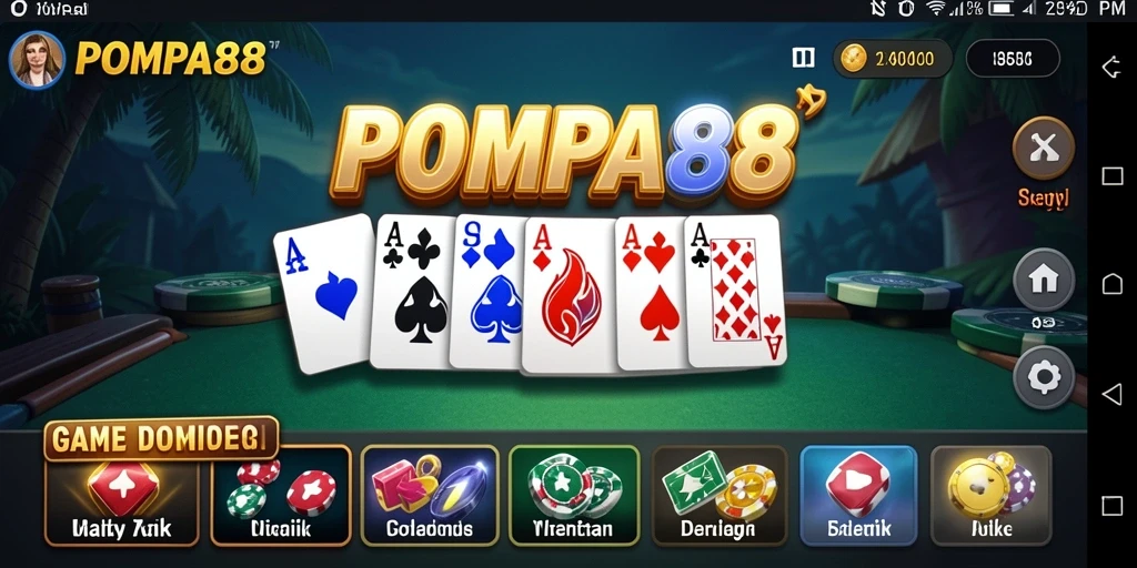 Screenshot menunjukkan pertandingan domino yang seru dan menegangkan.