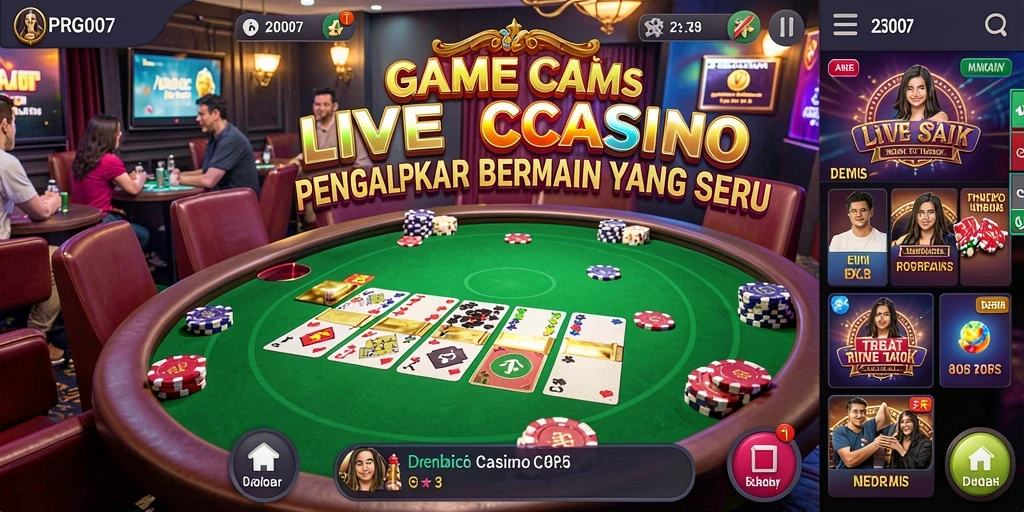 Tampilan utama gameplay Live Casino PRG007 yang menarik dan mendebarkan.