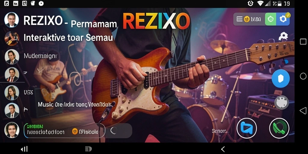 Tampilan gameplay interaktif dalam REZIXO penuh warna.