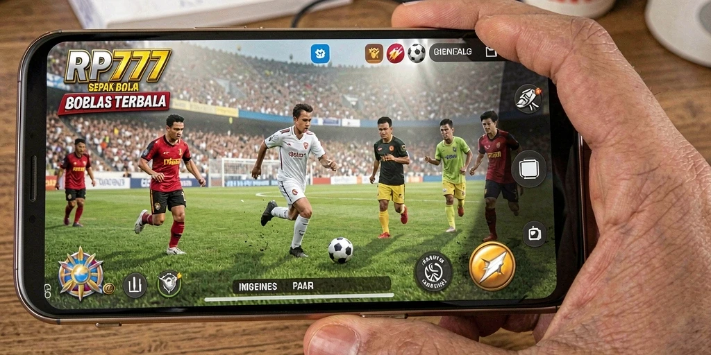 Tangkapan layar menunjukkan intensitas pertandingan sepak bola di RP777.