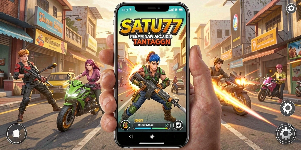 Tangkapan layar gameplay SATU77 yang menunjukkan aksi Arcade seru.