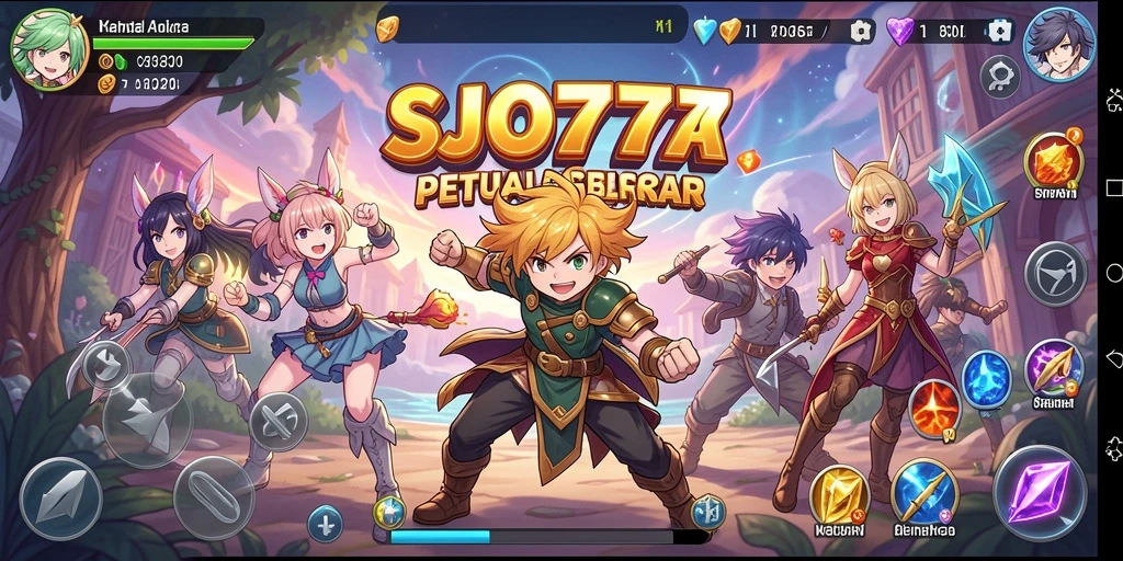 Tangkapan layar utama SJO777 menunjukkan karakter anime dalam pertempuran seru.