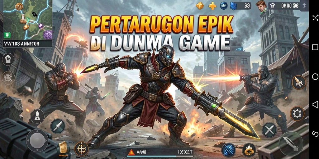 Screenshot gameplay VW108 menampilkan pertarungan seru dan karakter yang dinamis.