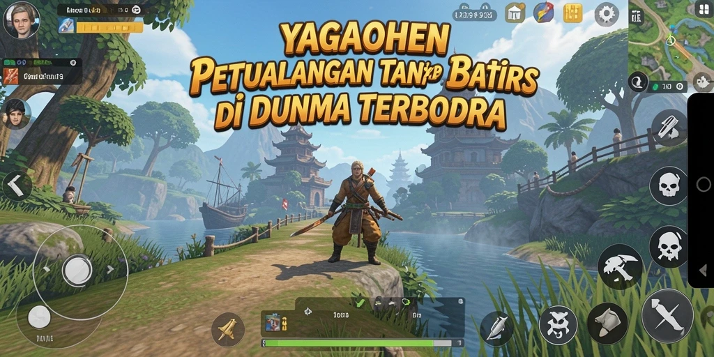 Tangkapan layar gameplay YAGAOHEN menampilkan dunia terbuka yang menakjubkan.