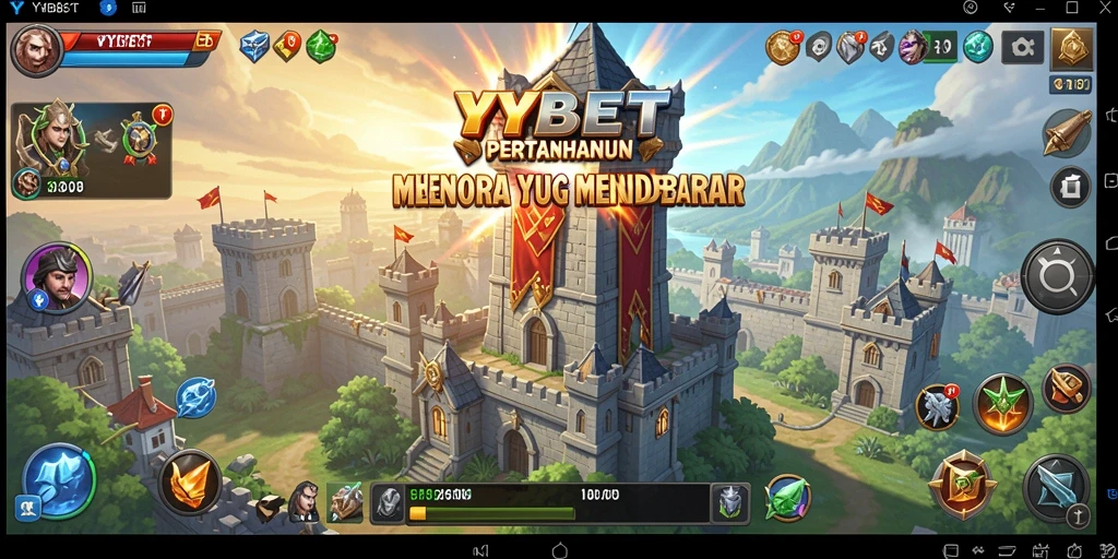 Screenshot gameplay YYBET menunjukkan pertahanan menara yang strategis dan dinamis.