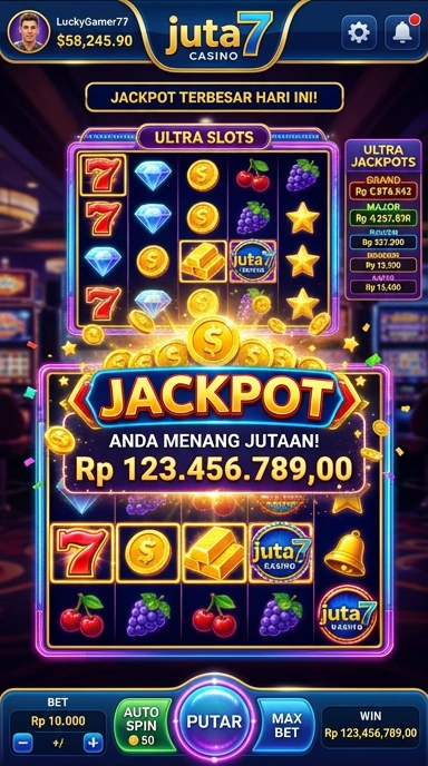Screenshot tampilan antarmuka pengguna aplikasi juta7.